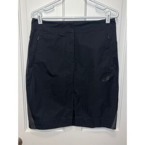 Nike Sportswear Tech Pack Black High Waisted Zip Pocket Midi Skirt Womens Medium